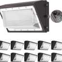 AIKVSXER 160W LED Wall Pack Light, 25600LM 6000K Dusk to Dawn Sensor, 10Pack