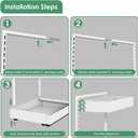 REALINN Expandable Under Sink Organizers and Storage, 2 Tier Under Cabinet Organizer, Heights Adjustable Pull Out Rack for Kitchen Bathroom Laundry, White, 1 Pack