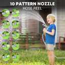 Retractable Garden Hose Reel, 1/2" x 100ft Wall Mount Heavy Duty Automatic Hose Reel with 10 Pattern Nozzle, Any Length Lock & Slow Return System, 180Swivel Bracket Upgraded UV Resistant,Light Grey