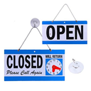 Business Hour Open Closed Sign with Suction Cups - Be Back Sign with Clock