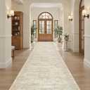 Soalmost Hallway Runner Rug 3x16 - Vintage Non Slip Washable 16ft Kitchen Runner for Entrance Soft Long Carpet Runners for Living Room Bedroom Dining Room, Beige