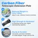 Carbon Fiber Extension Pole 4.7-30FT Telescoping Paint Roller Extendable Pole Lightweight Sturdy Extension Poles with Universal Threaded Head Multi-Use Pole