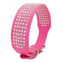 2" Width 5 Rows Rhinestone Dog Puppy Pet Collars Leather Collar 13-24" (Purple,Medium)