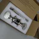 Lepushom 2 Pack Crystal Door Knobs Interior, Elegant Satin Nickel Glass Door Knobs, Keyless Privacy Door Locks for Bedrooms and Bathrooms