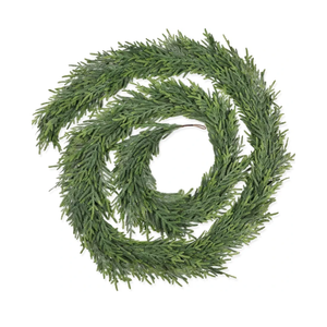 16FT Christmas Pine Garland - Real Touch Green Garland - Artificial Realistic Cedar Garlands for Mantel, Staircase, Tabletop - Indoor Outdoor Winter Christmas Decor