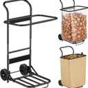 Wheeled Leaf Bag Holder Stand - Foldable Adjustable Trash Bag Holder for 30-50 Gallon Plastic & Paper Bags - Heavy Duty Outdoor Lawn & Yard Waste Bag Holder for Gardening, Camping & Cleanup