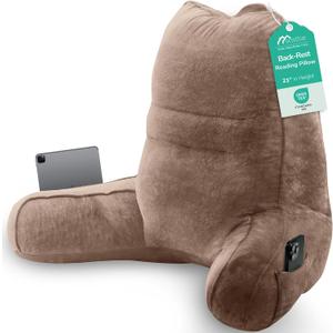 Sasttie Reading Pillow, Pillows for Reading or Relaxing – Ergonomic Support for Head, Neck, Back, and Lumbar, 21-Inch, Khaki