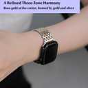 Seven-link Watch Band for Apple Watch Series 11, 10, 9, 8, 7, 6, 5, 4, 3, 2, 1 and SE 3/2/1 for Women, Dressy Stainless Steel Metal Band for Apple Watch 40mm 41mm 42mm 38mm 44mm 45mm 46mm for iWatch