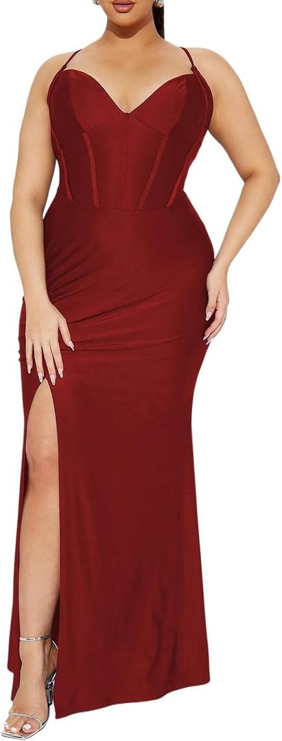 Women's Classic Bodycon Wedding Guest Dress Formal Cocktail Party Evening Gown,L