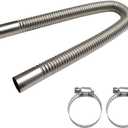 23.6 Inches Stainless Steel Exhaust Hose, 1 Inch Exhaust Extension, Flexible Tank Diesel Heater Accessories with 2 Hose Clamps, Gas Vent Hose Kit for Diesel Air Heater (23.6 inch)