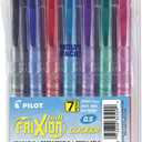 Pilot FriXion Clicker Erasable Gel Pens, Extra Fine Point 0.5 mm, Pack of 7, Assorted Colors