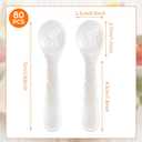 Patelai 80 Pieces Set of Caviar Spoons Mother of Pearl Spoons with Handcraft Round Handle for Caviar, Egg, Ice Cream, Coffee, Kitchen, Restaurant for Serving Caviars (7cm/2.75 Inch)