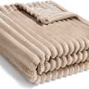 Soft Fleece Baby Blanket Ultra Cozy Baby Blankets for Boys Girls Warm and Lightweight Infant Toddler Newborn Receiving Gift with Reversible Stripes for Crib Stroller, 30x40 Inch, Linen