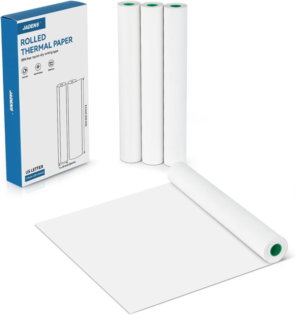 4 Rolls Thermal Paper for US Letter Size (8.5" x 11") - Compatible with PD-A4
