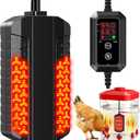 Heated Chicken Waterer with Smart LCD Screen, Chicken Water Heater for Under 6 Gallons Waterer, Thermostatic Control & Prevent Water Freezing, Fast Heating Water for Chickens, Ducks, Geese in Winter