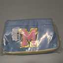 Initial Travel Makeup Bag for Women, Personalized Gift Large Double Layer Make Up Gift Cute Cosmetic Bag, Makeup Pouch Wide-open Roomy Makeup Travel Bags Birthday Thanksgiving Gifts for Her Blue -B