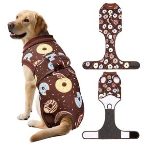 KAROKU Dog Surgery Suit, Breathable Surgical Recovery Suit for Female Spay Male Neuter, Anti-Licking Surgical Recovery Suit for Abdominal Wounds Skin Disease, Brown, Medium