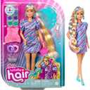 Barbie Totally Hair Doll, Star-Themed with 8.5-inch Fantasy Hair & 15 Styling Accessories (8 with Color-Change Feature)
