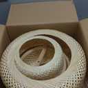 Hand Woven Rattan Lamp Shade - Bamboo Pendant Lights - Elegant Hanging Light Chandelier - Natural Boho Lighting Fixture - Dome Lamp Shade for Kitchen Island, Dining and Living Room - 14.96x15.71''