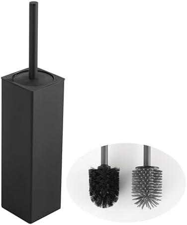 BVL Toilet Brush and Holder Set Black Freestanding for Bathroom