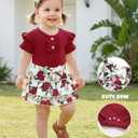 HONGTEYA Infant Baby Girl Clothes Newborn Summer Outfits Cute Romper Shorts Set Floral Girl Clothes with Headband