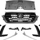 CRV Grill Set - Front Upper Grille & Radiator & Fog Light Cover w/o Hole Kit Compatible with 2023 2024 2025 2026 Honda CRV CR-V LX EX or EX-L Model 1.5L