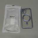 Hython Magnetic Clear for iPhone 12 Case with Camera Lens Protector [Compatible with MagSafe] Luxury Plating Edge Slim Soft TPU Cover Protective Phone Case for iPhone 12 6.1", Matte Light Blue