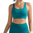 RUNNING GIRL Adjustable Straps High Impact Sports Bra (Green, S)