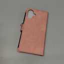 Scutumate Compatible with iPhone 16 Plus Wallet Case with Card Holder RFID Blocking Zipper Poket PU Leather Flip Case with Wrist Strap Credit Card Slots Men Women,for Apple 16 Plus,Rose Gold