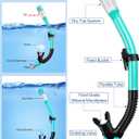 Ubekezele Snorkeling Gear for Adults Men Women,4 in 1 Snorkel Set with Panoramic View Diving Mask Anti-Fog Anti-Leak,Dry Top Snorkel,Fins and Travel Bag for Swimming,Snorkeling and Travel Diving
