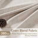 MIULEE Pinch Pleated Thick Linen Curtains 90 Inch 4 Panels Set Back Tab Memory Trained Pinch Pleat Semi Sheer Light Filtering Privacy Curtain Let Light in Window Drapes for Living Room Bedroom Natural