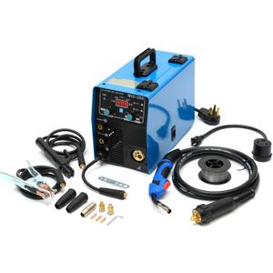 200A MIG Welder 110V/220V, 4-in-1 Gas MIG/Flux Core/Lift TIG/Stick Welding Machine, Beginner-Friendly Synergic Control, Large Digital Display, IGBT Inverter