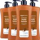 Amazon Basics Moisturizing Cocoa Butter Body Lotion for Dry Skin, Non-Greasy, Paraben Free, Lightly Scented, 20.3 Fl Oz, Pack of 4