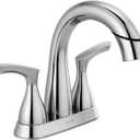 Delta Broadmoor Centerset Chrome Bathroom Faucet with Sprayer, 4 Inch 3 Hole Bathroom Sink Faucet with Pull Out Sprayer, Push-Pop Drain, Chrome 25765LF-PD