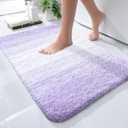 OLANLY Small Bathroom Rugs Mat 24x16, Extra Soft Absorbent Microfiber Bath Rugs, Rubber Backing, Quick Dry, Washable Bath Mat for Bathroom Floor, Tub and Shower, Home Decor Accessories, Light Purple