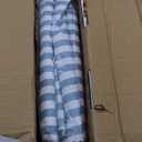 Amazon Basics Lightweight Super Soft Easy Care Microfiber 4 Piece Bed Sheet Set With 14-inch Deep Pockets - Queen, Dusty Blue Pinstripe,Printed