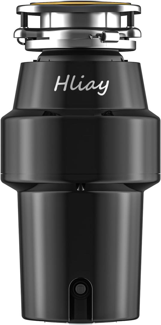 DC Garbage Disposal 3/4 HP Quiet (60dB) with Cord & Dishwasher Hookup for Kitchen Sink Food Waste, 6-Stage Grinding, 3-Bolt, 2700RPM, Continuous Feed, Titanium Stainless Steel, 10-Year Warranty