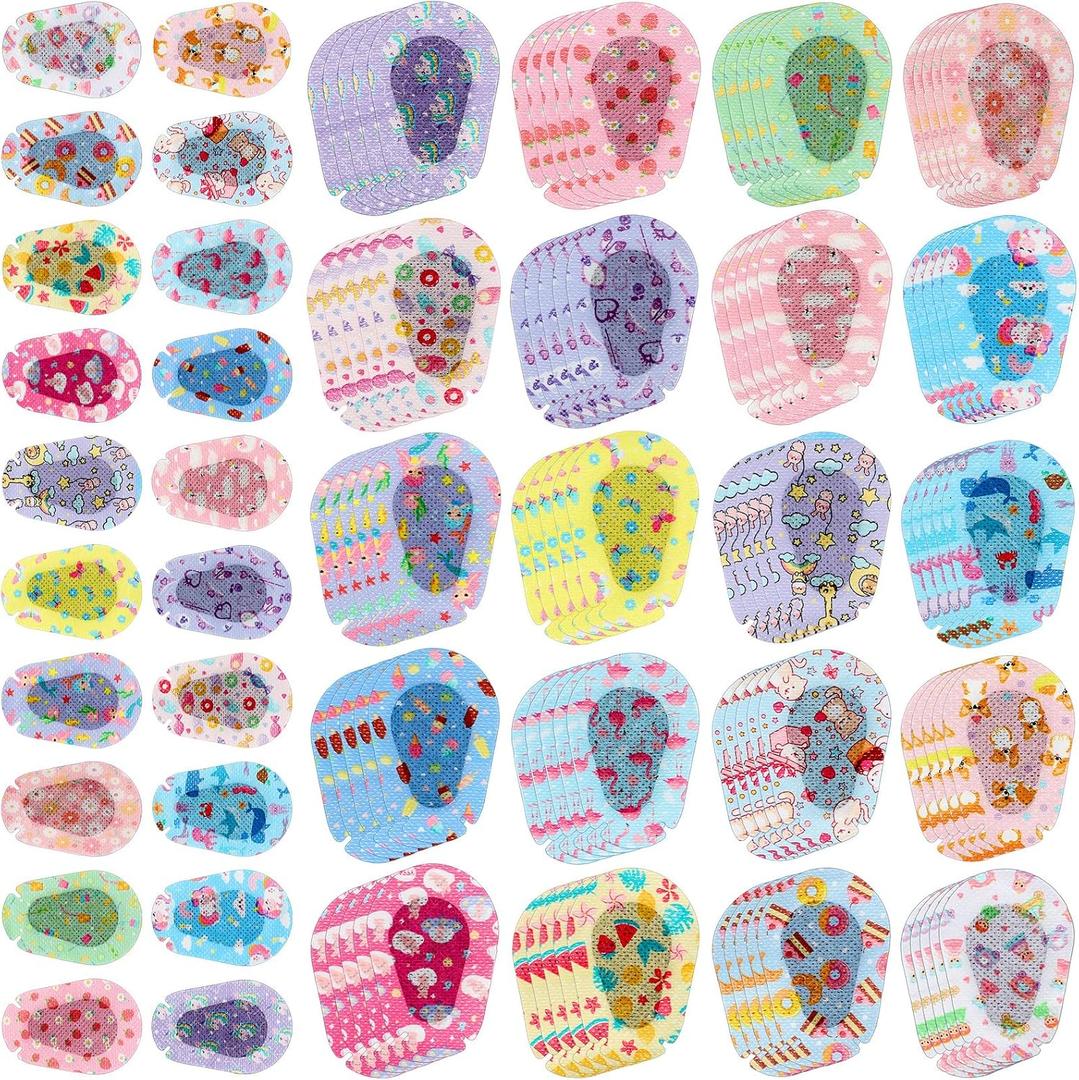 100 Pcs Adhesive Eye Patches for Kids Girls Cute Toddler Eye Patch Bulk Colorful Breathable Lazy Patch Cartoon Adhesive Bandages for Children Baby Light Blocking, 20 Styles, 3 x 2 Inches