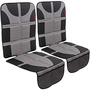 Lusso Gear Car Seat Protector 1-Pack - Gray, Universal Fit - Waterproof Padded Shield with Mesh Pockets & Travel Storage - Booster Car Seat Guard & SUV Trunk Organizer