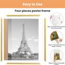 upsimples 24x36 Poster Frame Gold 3 Pack, Scratch-Proof Picture Frames 24 x 36 for Photo Gallery - Slide-In Strips, Horizontal or Vertical Wall Mounting