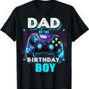 Dad of The Birthday Boy Matching Video Game Birthday Party T-Shirt, XL