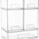 Sorbus Acrylic Storage Containers - 5 Pack, Stackable Storage Bins Set for Bathroom Organization - Clear Acrylic Drawer Organizers - Makeup Case Pull-Out Drawers (7.6 and 4.4 Tall and 12.1 Wide)