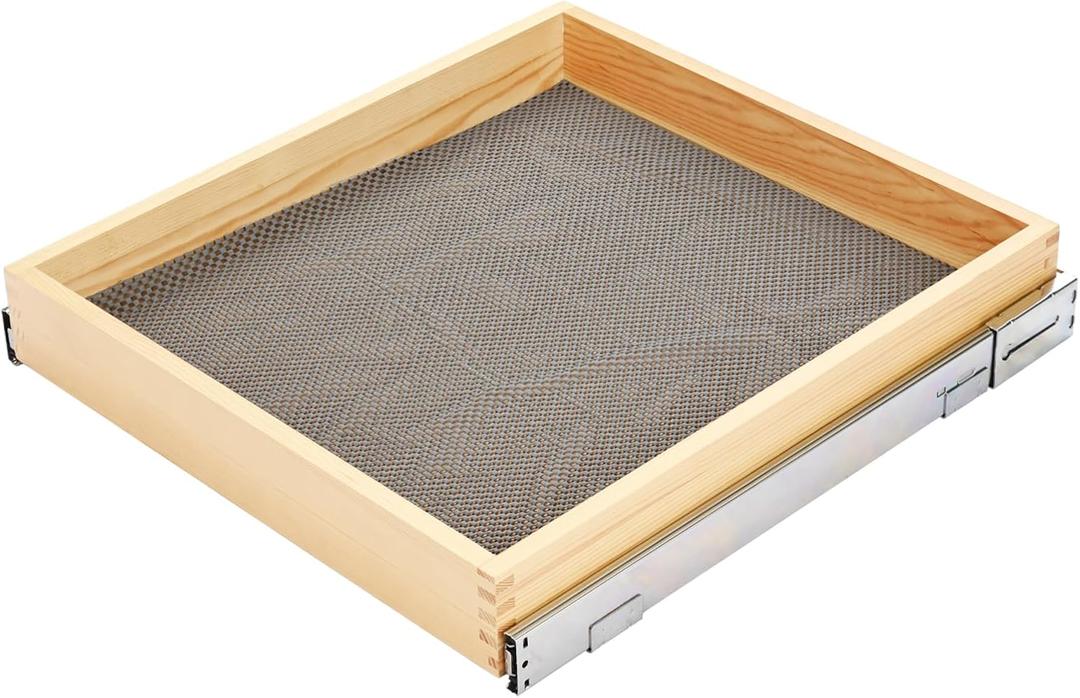Pull Out Kitchen Drawer Cabinet organizer, 20"W x 21"D Cabinet Drawer,Soft Close Slide Out Wood Shelves Storage for Kitchen Heavy-Duty, Bottom Assembly (1 Tier)