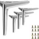 6 Inch Silver Metal Furniture Legs Heavy Duty Triangle Furniture Feet DIY Modern Replacement Legs for Cabinet Sofa Couch Chair, Set of 4