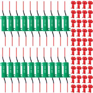 Xuhal 20 Pack 50W 6ohm Load Resistor Turn Signal LED Kit Fix Fast Flash Blink Error Code Flickering Resistor for LED Lights Bulb Headlights Tail Light License Plate DRL(Green)