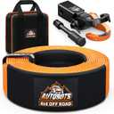 AUTOBOTS Tow Strap Heavy Duty 3" x 30 ft (35,000 lbs) with Shackle Hitch Receiver Hooks Winch Recovery Rope Towing Strap Off road Recovery Kit for Jeep Truck Vehicle