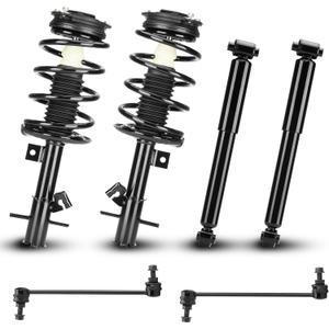 Front & Rear Struts Complete Assembly Shock Absorber Sway Bar Links Kits Fit for Nissan Sentra Base S SL SR 2007-2012, Replace 172379 172378 4341659 K750096 (6Pcs)