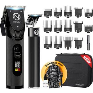 Novah Professional Hair Clippers for Men, Professional Barber Clippers and Trimmer Set, Mens Cordless Clipper, Fade Haircut Kit, Electric Hair Cut Machines