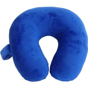 Kids Travel Neck Pillow - Cozy Soft Microfiber, Compact Design for Airplane, Car Seat, or Toddler Travel Support  Blue