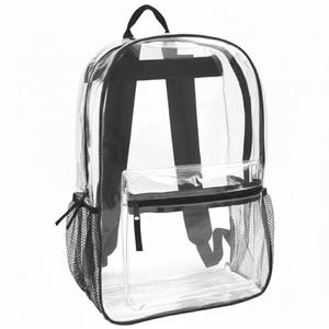 Clear Backpack Heavy Duty Transparent Bookbag for Kids, Boys, Girls, School, Travel, Stadium Approved (Black)